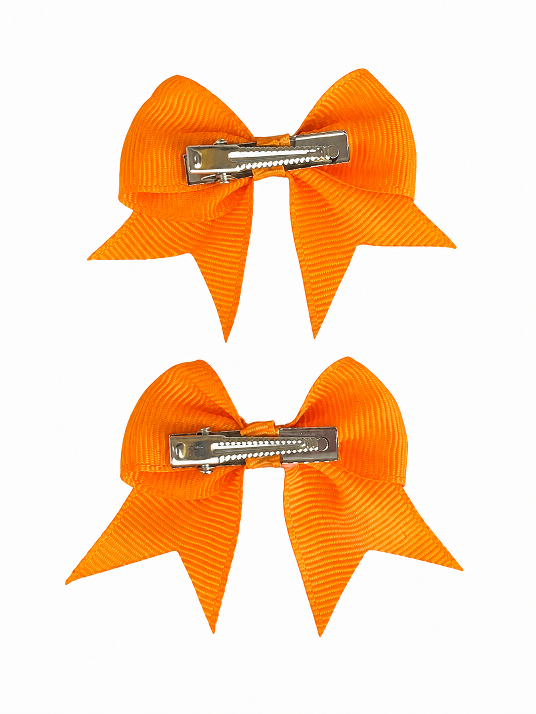 Moño par niña naranja con puntas