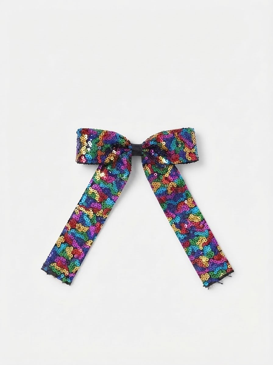 Moño chico niña multicolor de lentejuelas