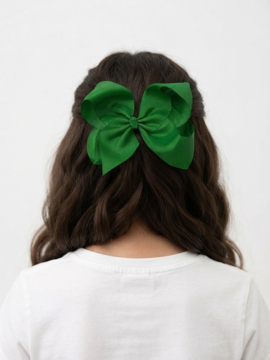 Moño niña verde esmeralda