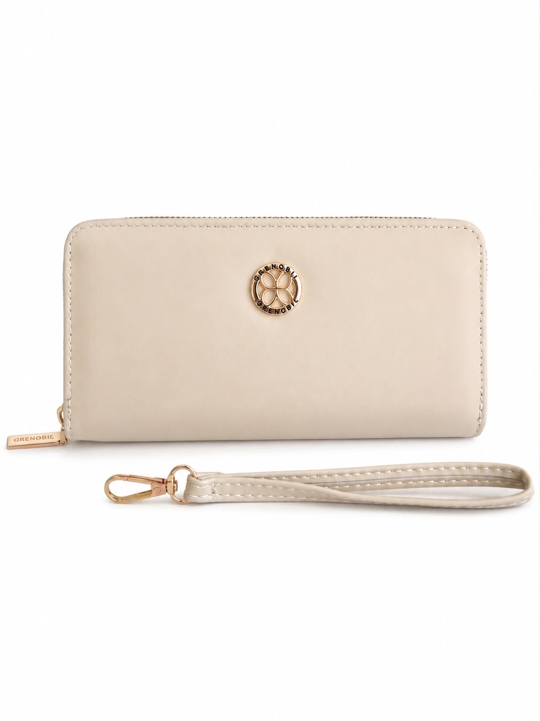 Cartera Dama tipo wallet beige elegante