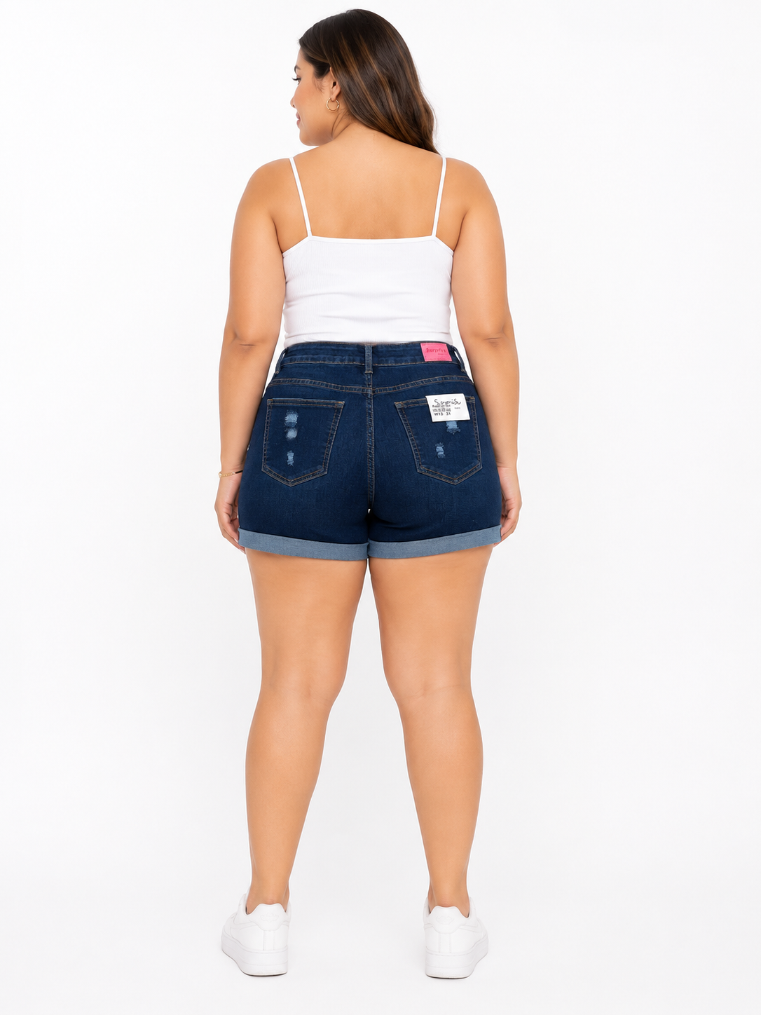 Short dama mezclilla deslavada con roturas