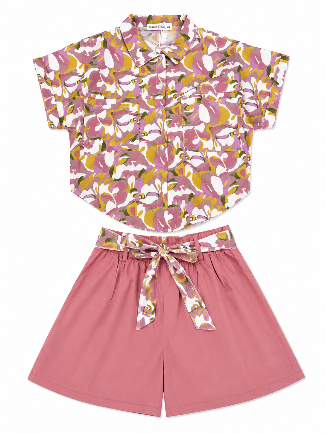 Set niña con blusa estampada