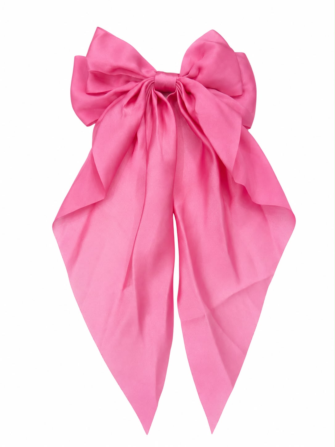 Moño coquette niña rosa satinado