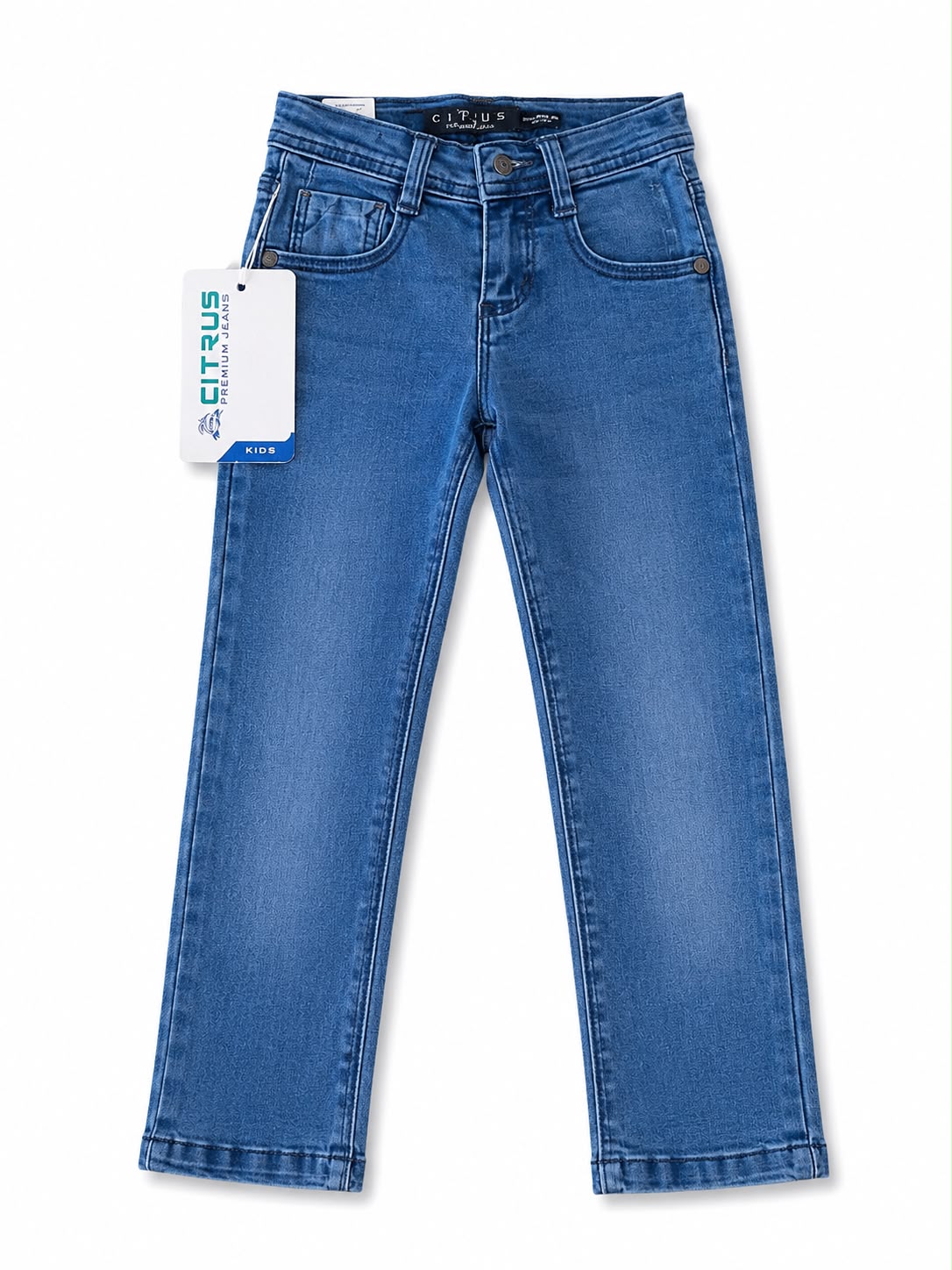 Pantalón niño mezclilla azul de corte recto