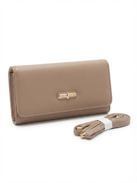 Cartera Dama tipo sobre color taupe