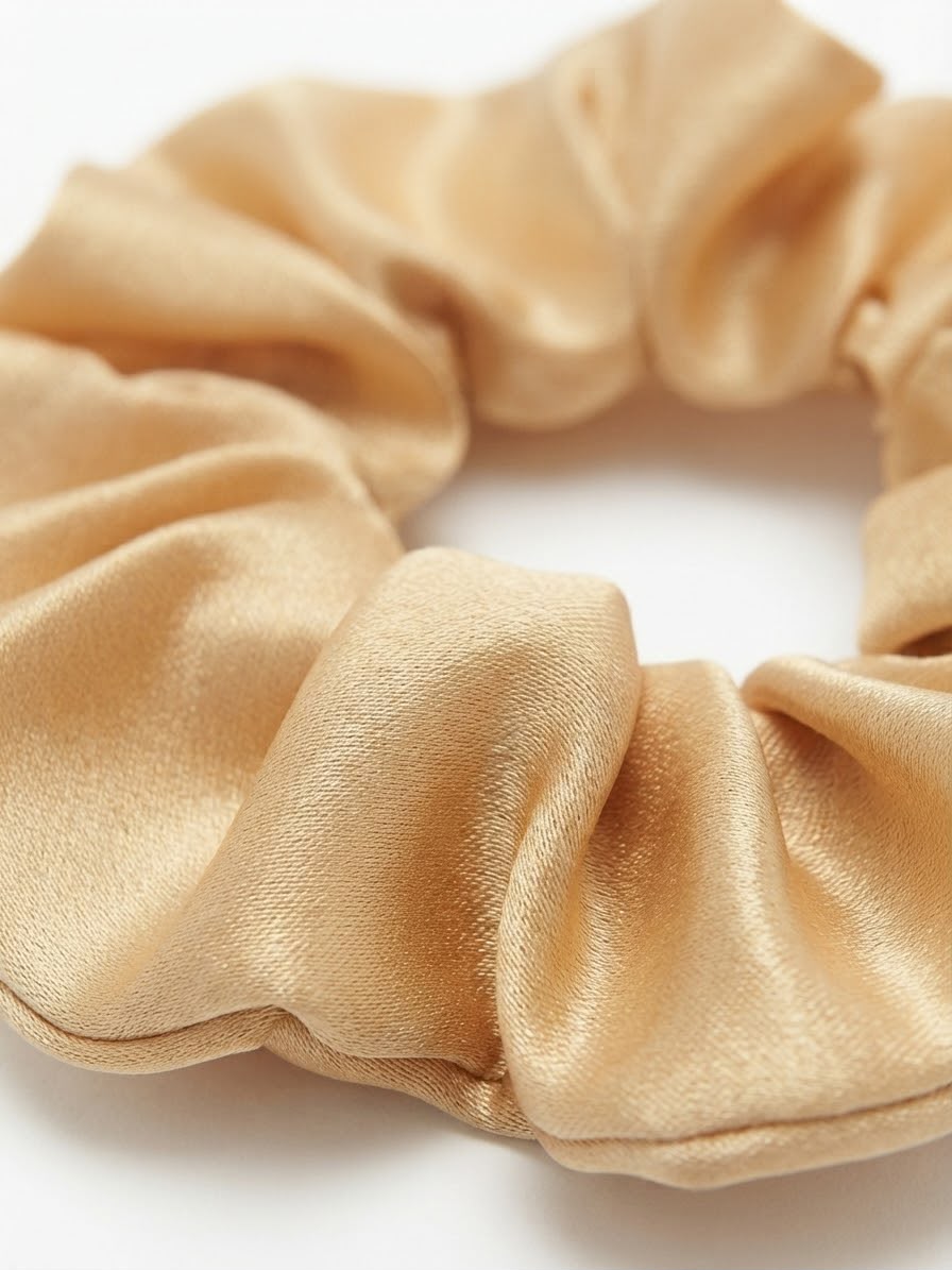 Liga cabello accesorio satinada dorada