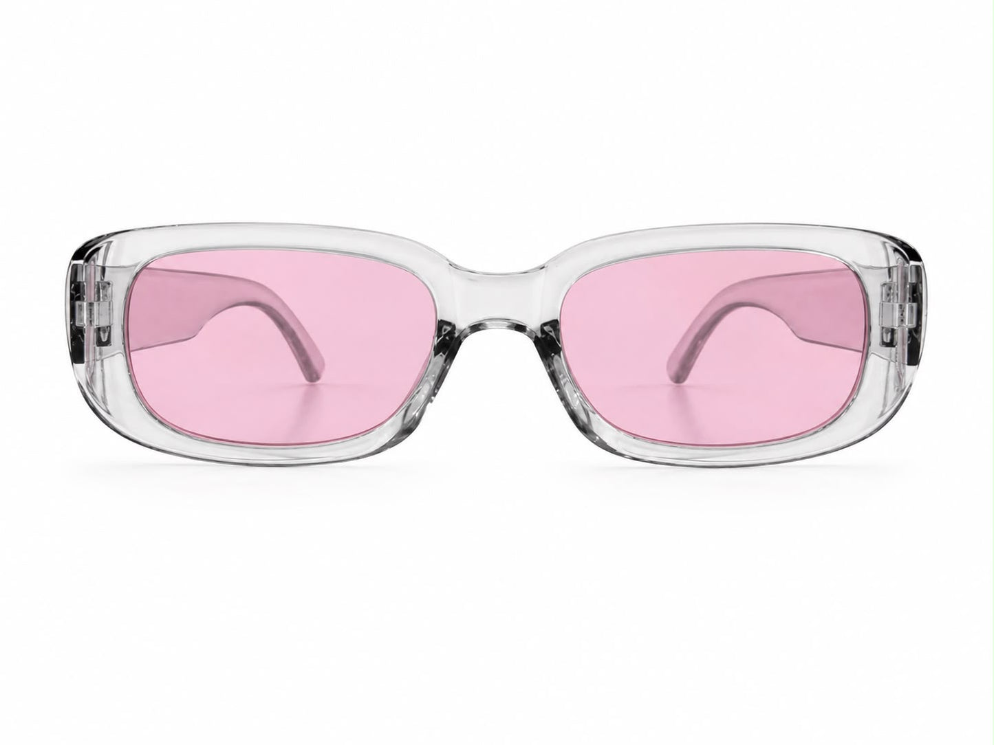 Lentes Dama rectangulares tranparentes con cristal rosa