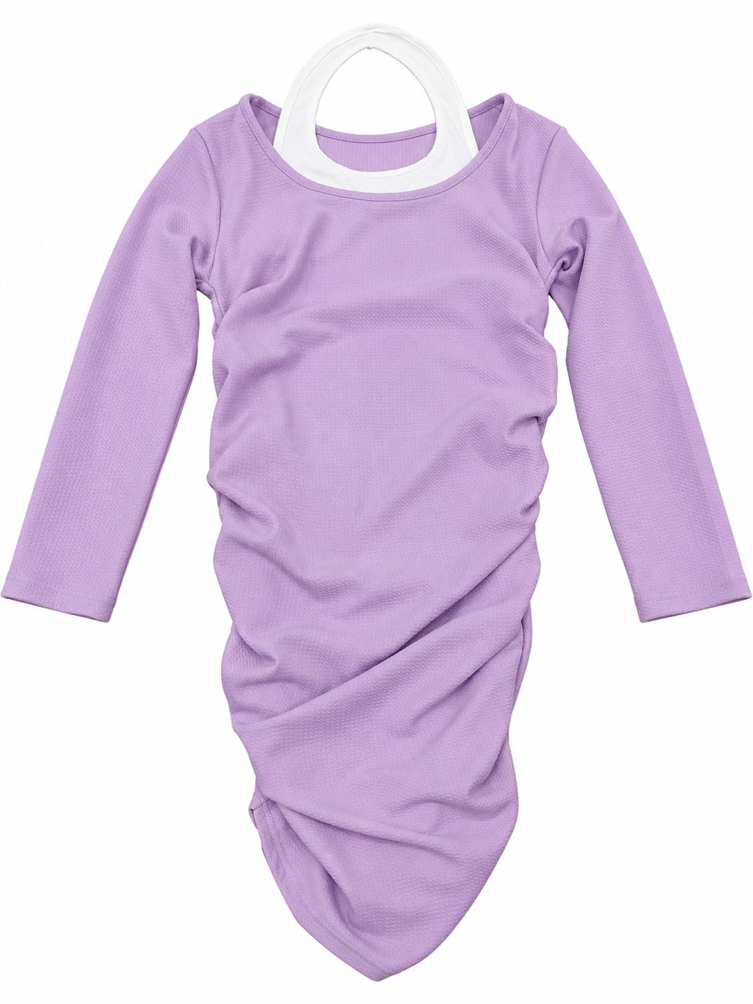 Vestido niña lila con detalle de cuello blanco 💜