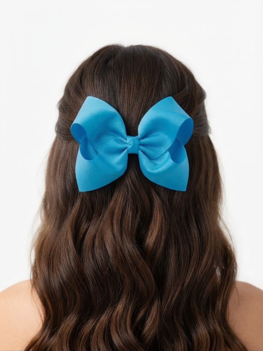 Moño niña azul turquesa