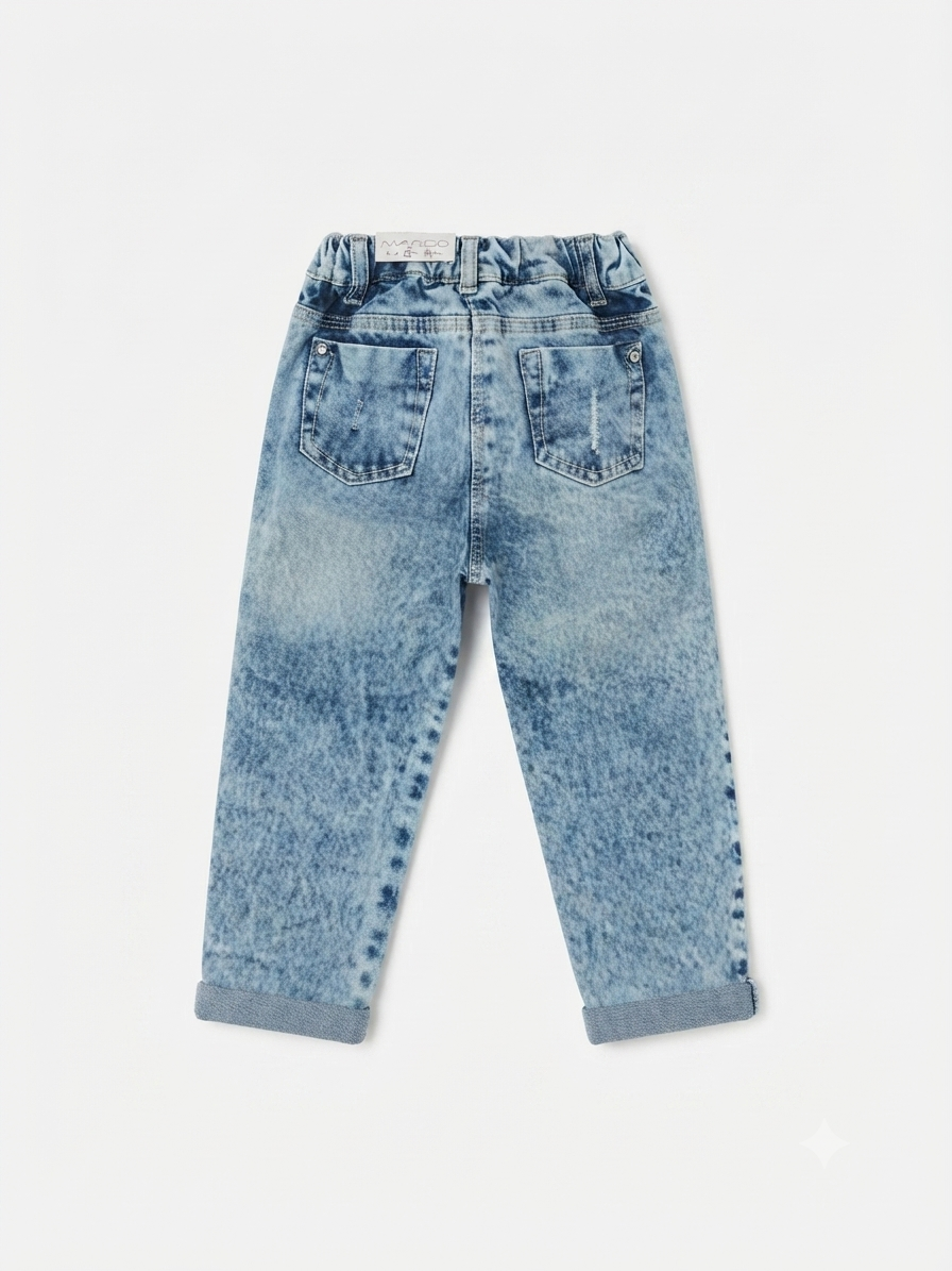 Pantalón niña de mezclilla con estrellas brillantes