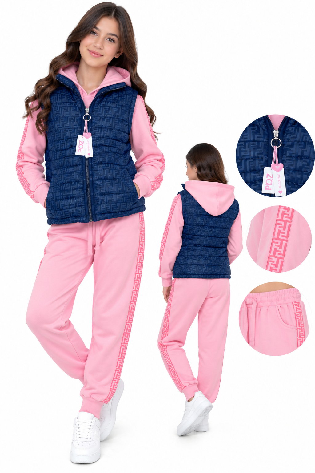 💗 Set niña 3 piezas Rosa & Azul Urban Chic