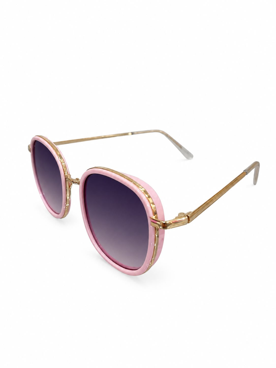 Lentes dama redondos rosa con dorado