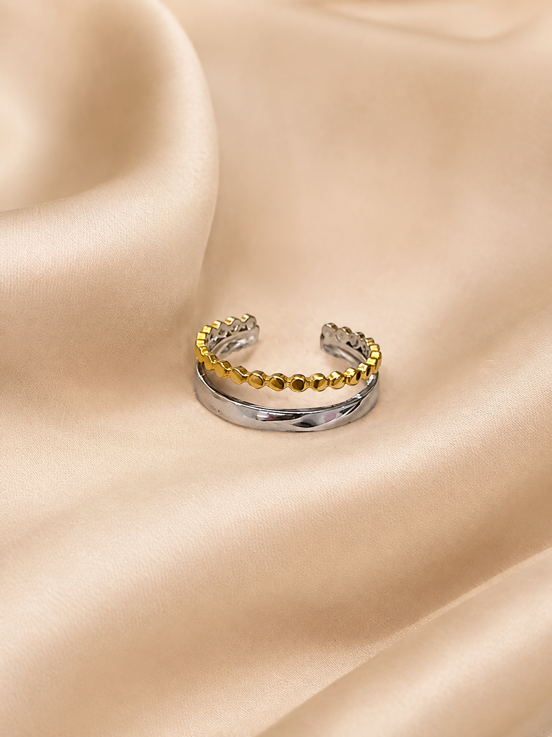 ✨ Anillo dama bicolor elegante