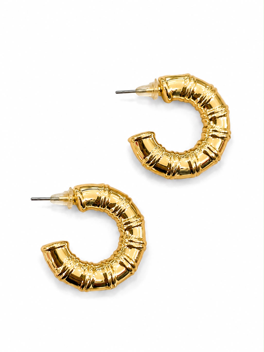 Aretes aro texturizado Dorado