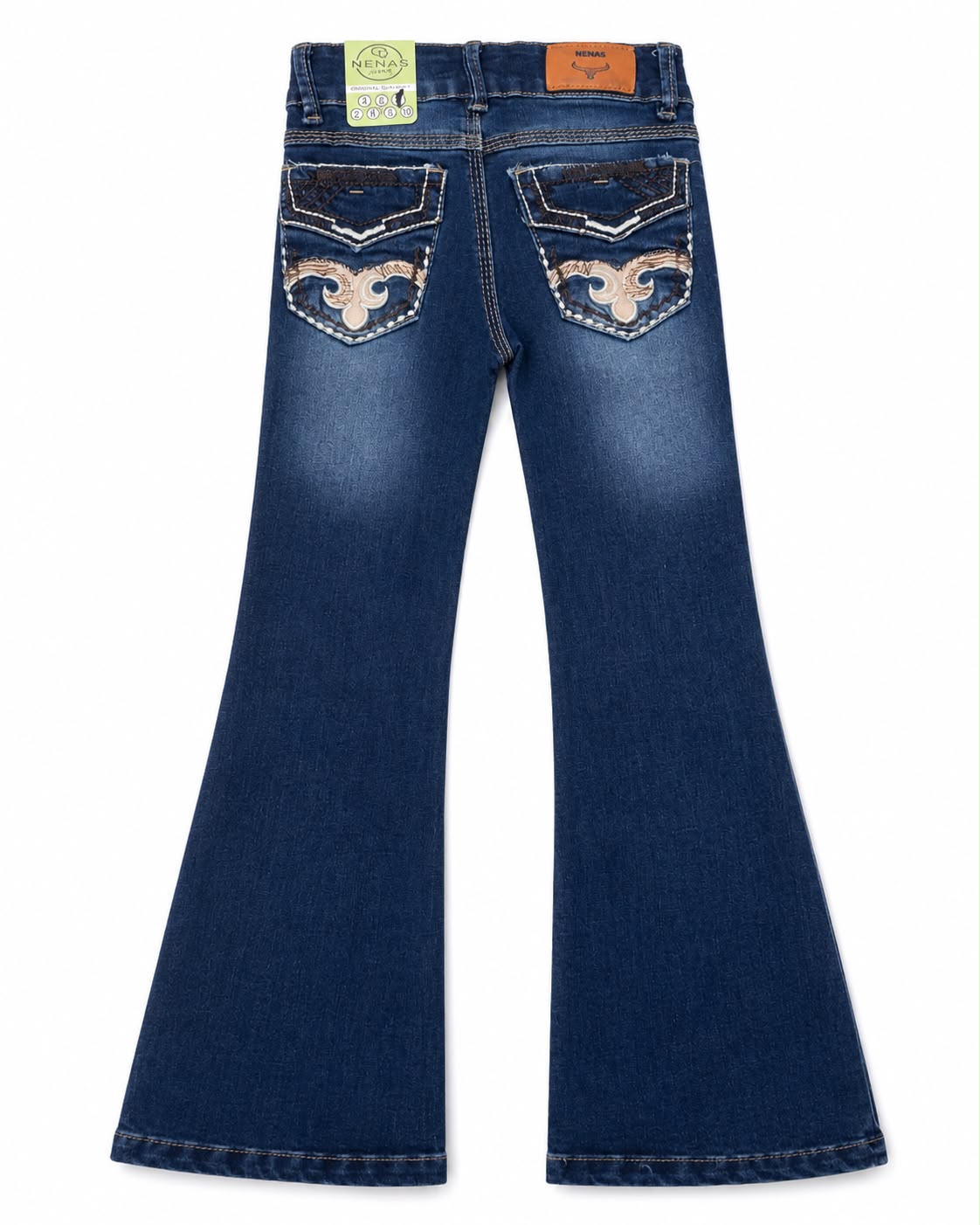 Pantalón niña mezclilla estilo vaquero con bordado