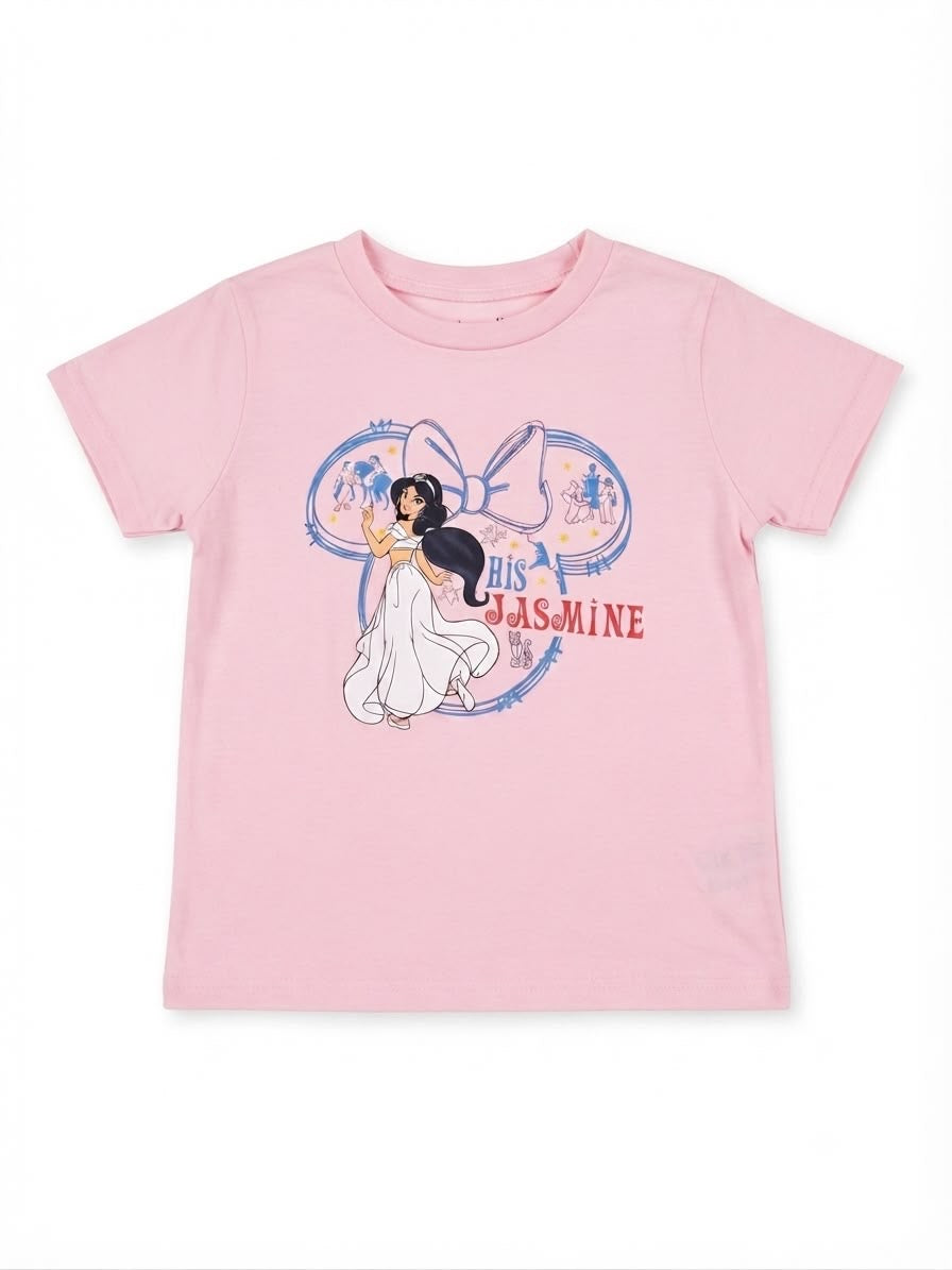 Blusa niña rosa con estampado de princesa