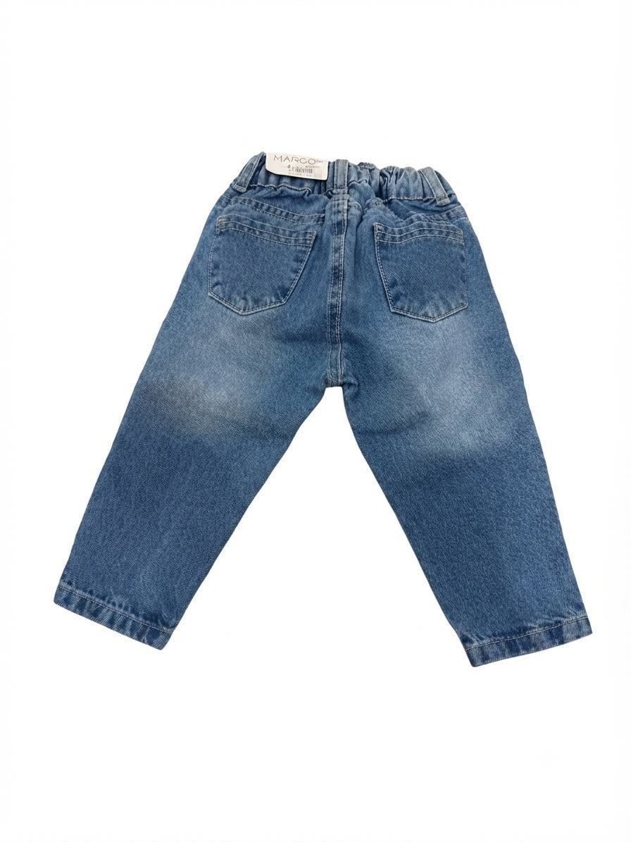 Pantalón niña mezclilla clásico cintura elástica