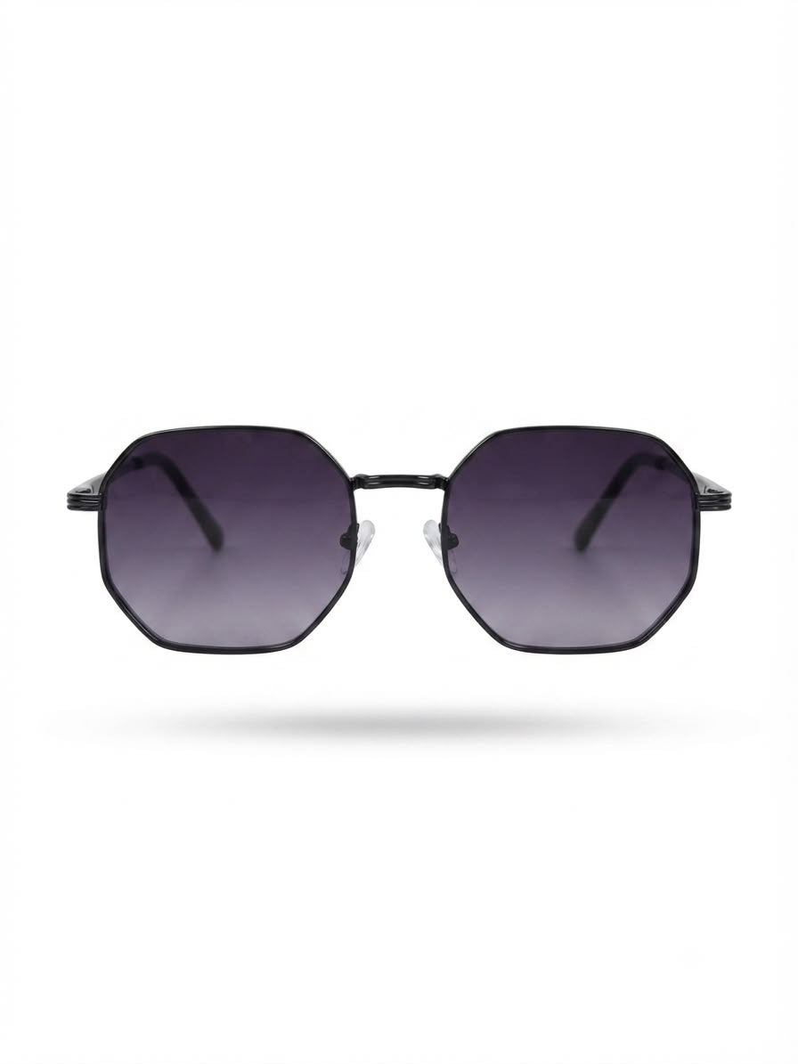 Lentes dama octagonales grafito con degradado gris