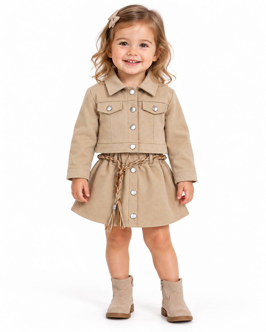 Set niña con falda y chaqueta estilo moderno y elegante ✨