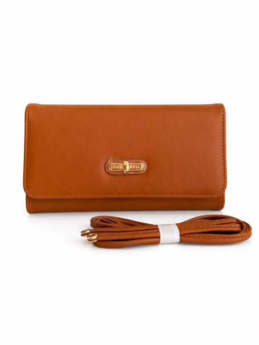 Cartera Dama tipo sobre color café camel