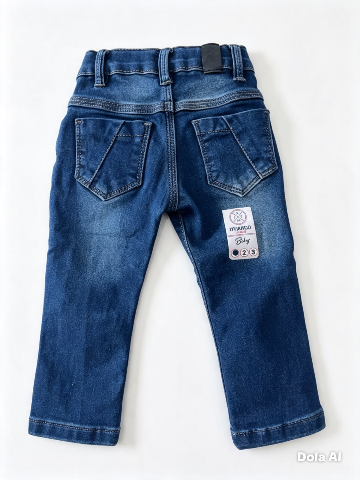 Pantalón niño mezclilla azul con efecto deslavado