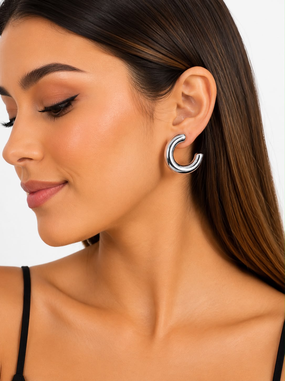 Aretes Arracadas Plateadas Bold ✨