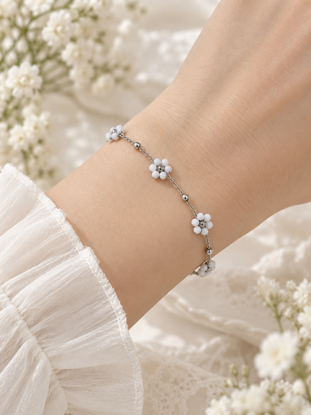 Pulsera dama con flores