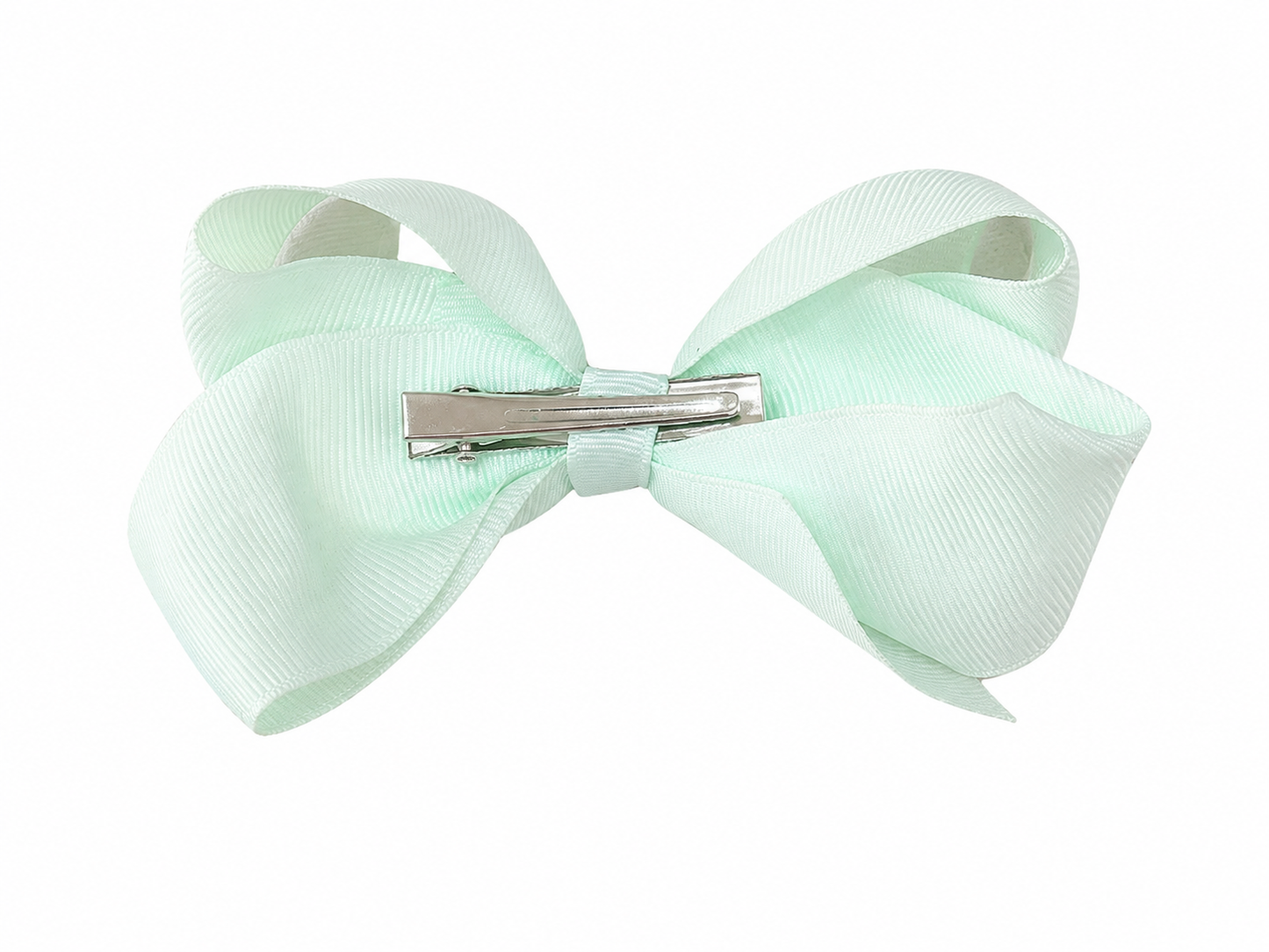 Moño para niña grande verde menta clásico 🎀