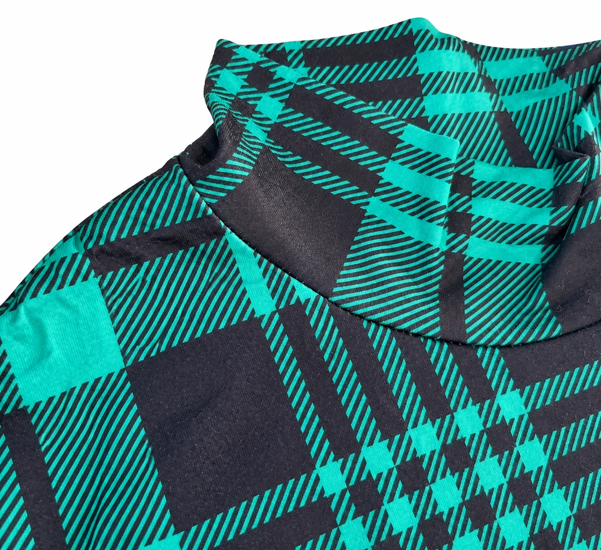 Vestido niña a cuadros verde y negro con manga larga