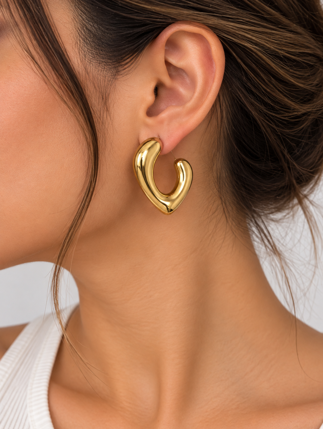Aretes dama corazón abierto 💛