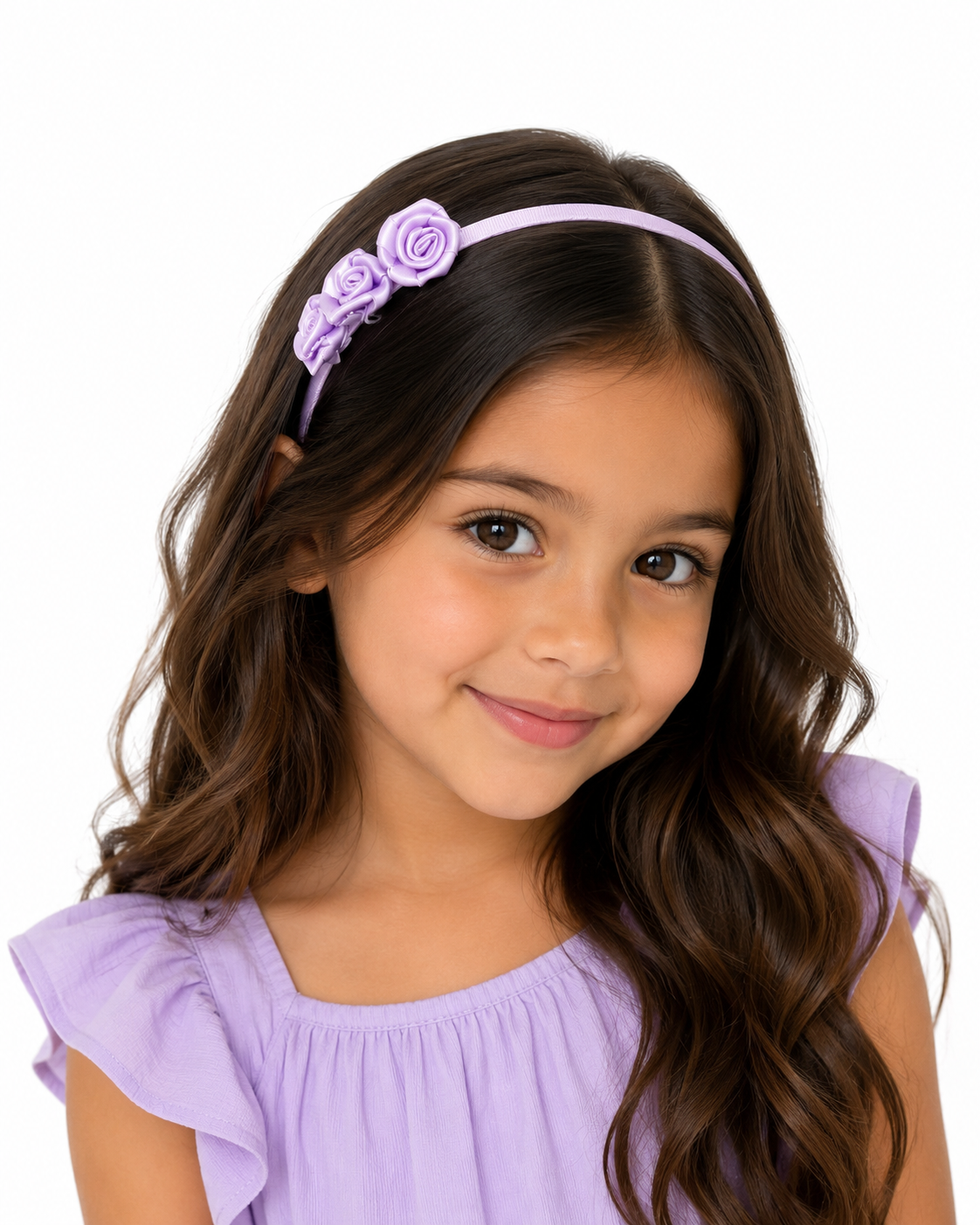 Diadema niña con flores – Morado y Azul