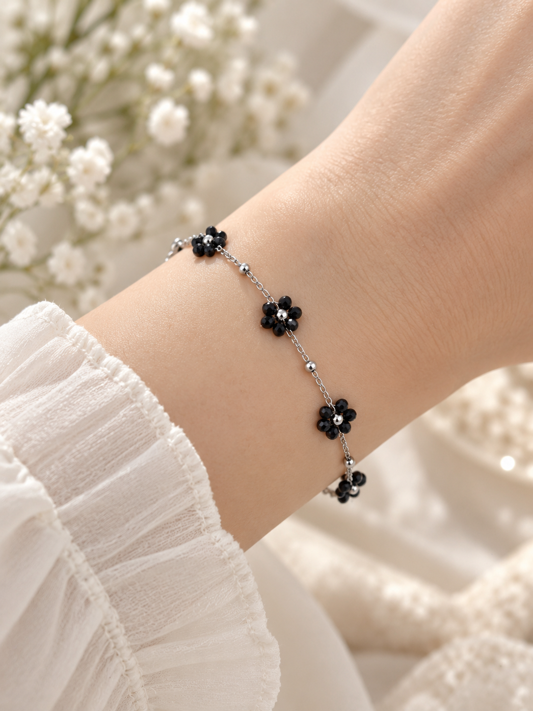Pulsera dama con flores