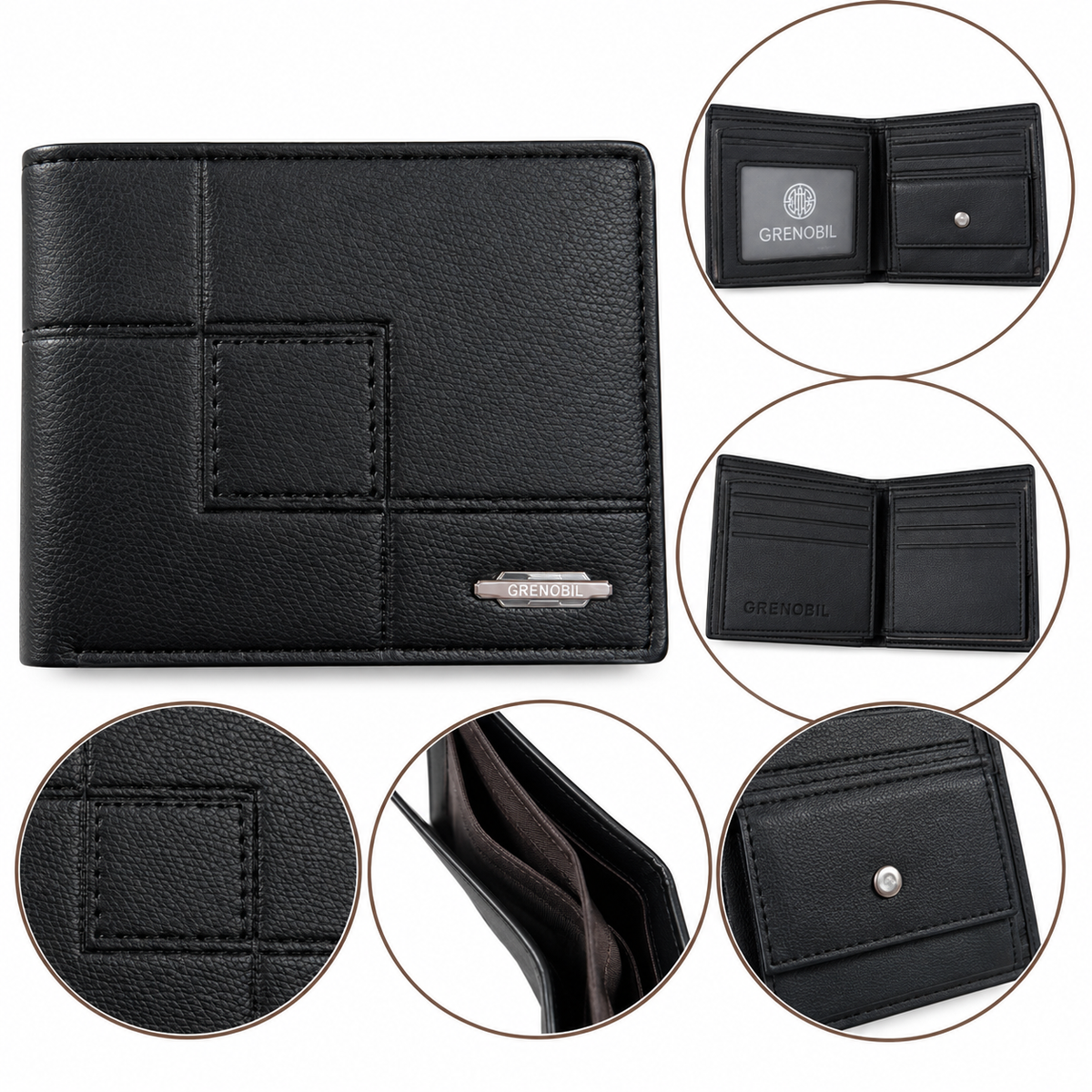 Cartera caballero con múltiples compartimentos