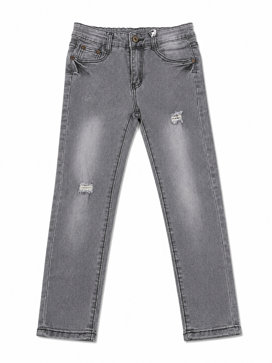 Pantalón niño de mezclilla gris skinny