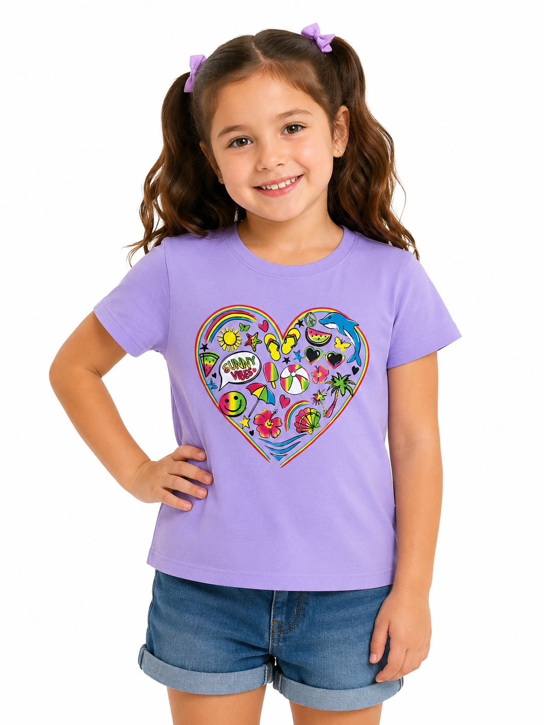 Blusa niña con estampado de corazón