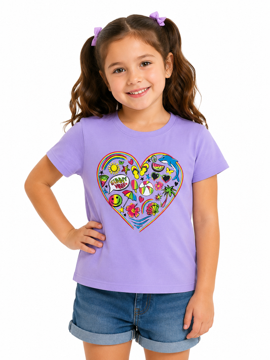 Blusa niña con estampado de corazón