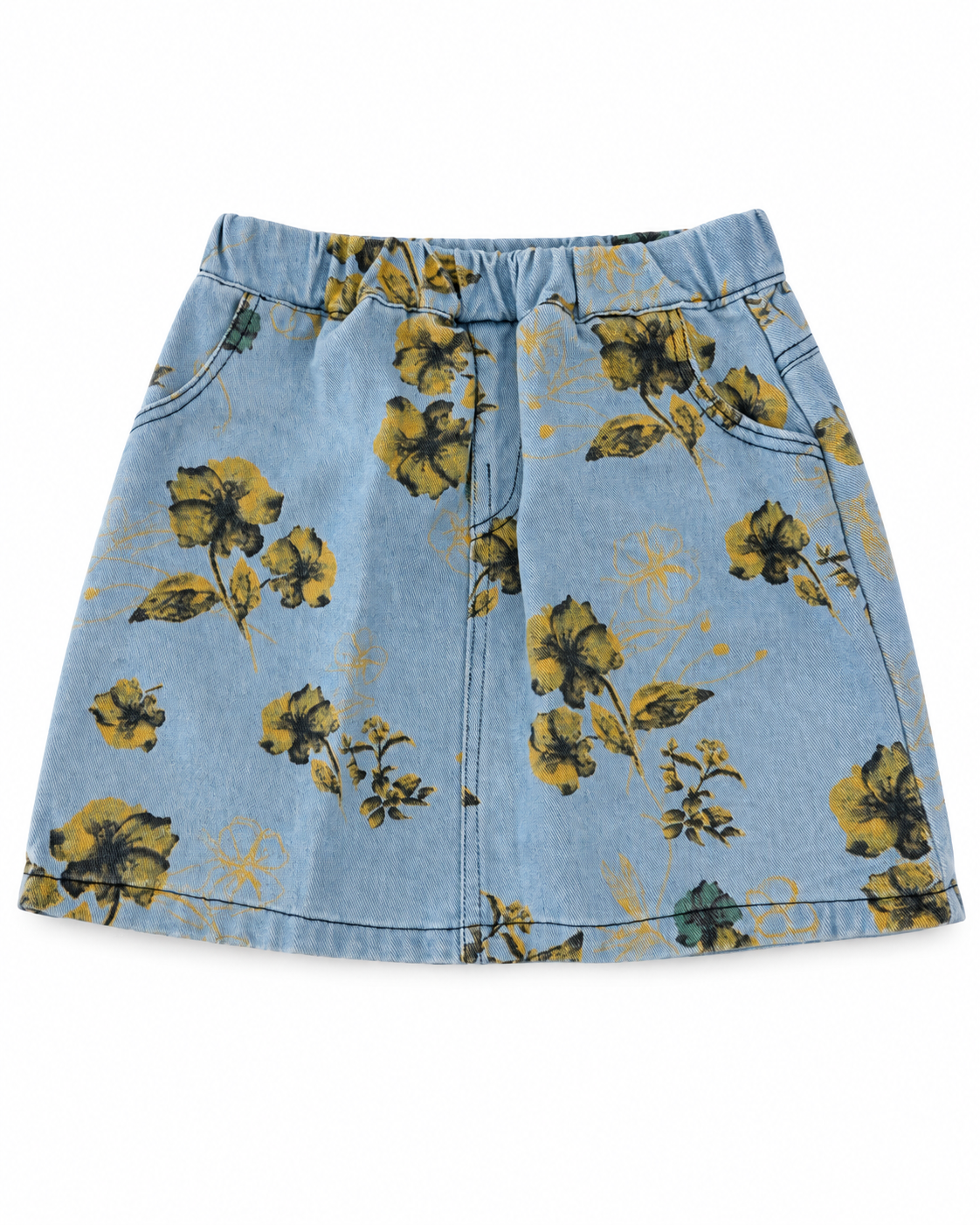 🌟 OFERTA – Set niña amarillo con falda floral