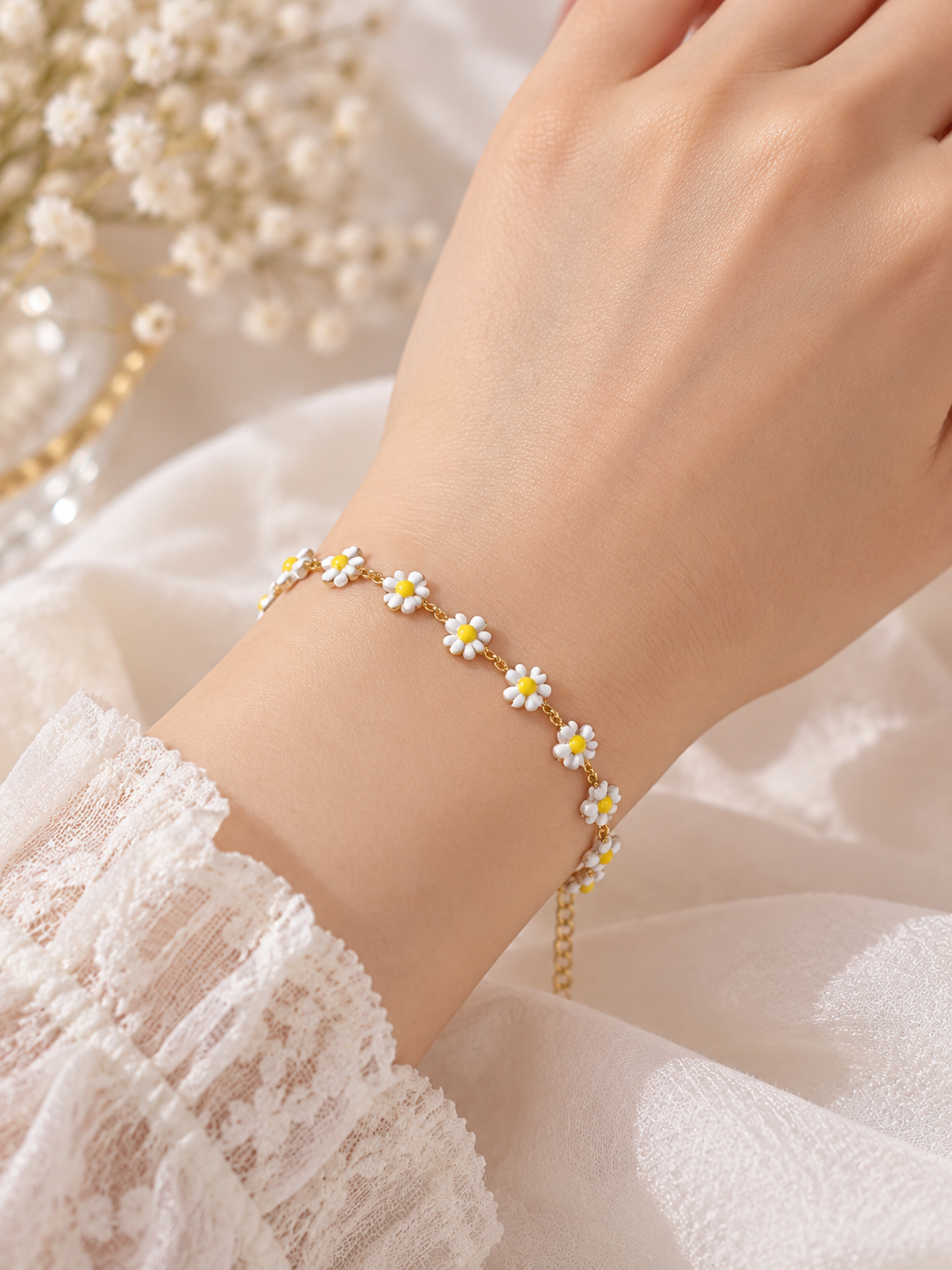 Pulsera dama florecitas