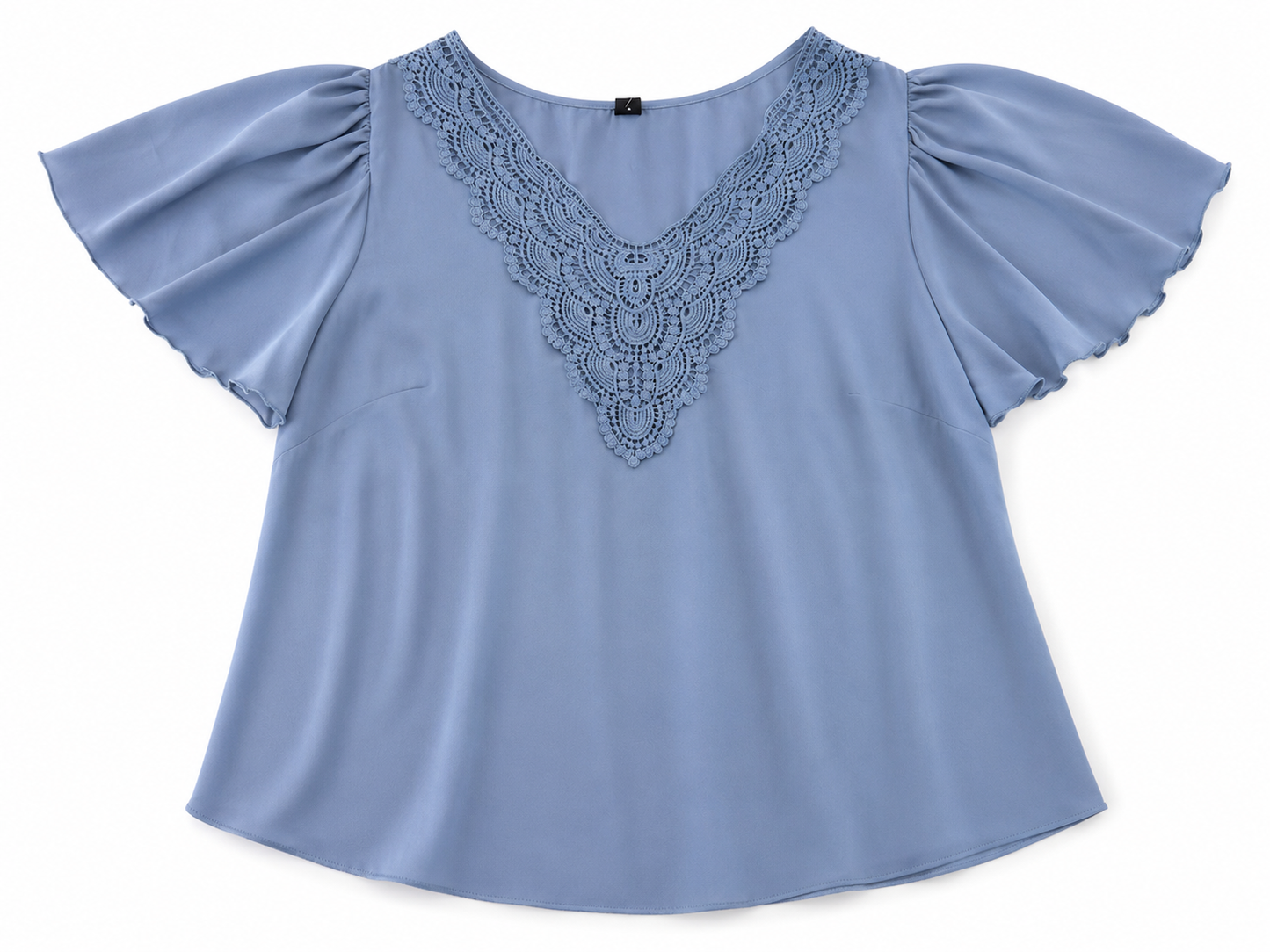 Blusa Dama Celeste Encaje Plus