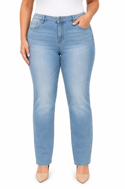 Pantalón dama mezclilla skinny plus azul claro
