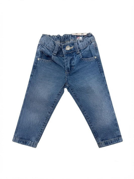 Pantalón niña mezclilla clásico cintura elástica