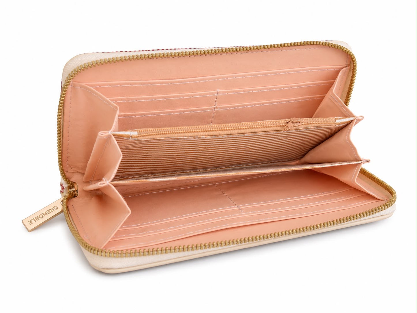 Cartera Dama tipo wallet beige elegante