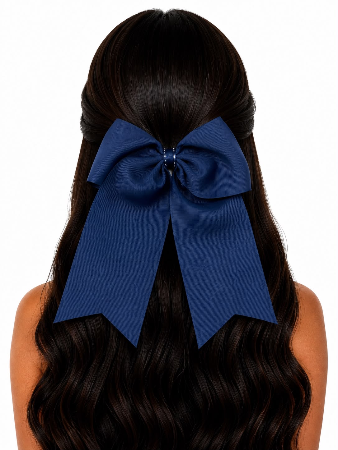 Moño niña azul marino con tirantes largos 🎀💙