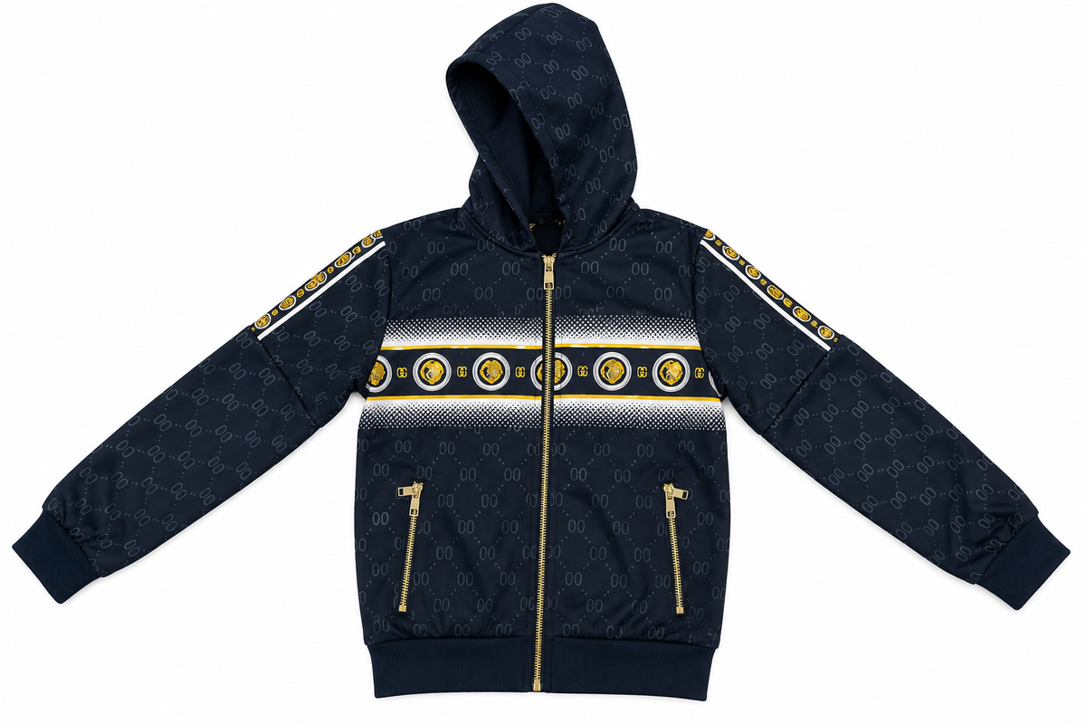 Set niño azul marino con detalles dorados