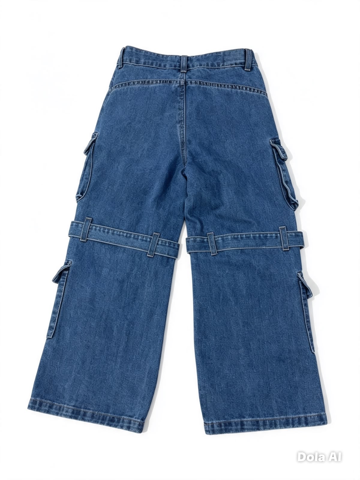 Pantalón niña cargo mezclilla con correas