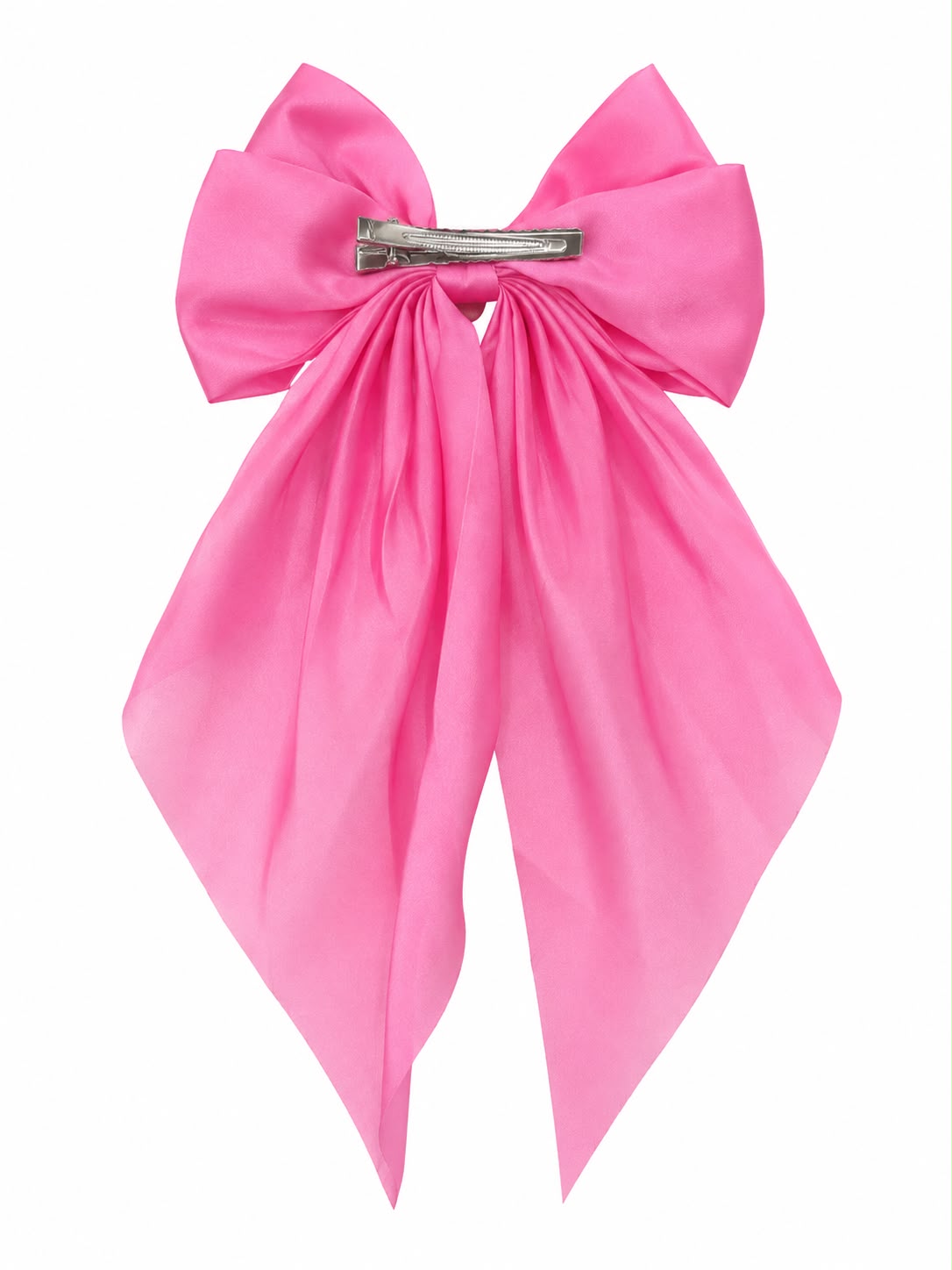 Moño coquette niña rosa satinado