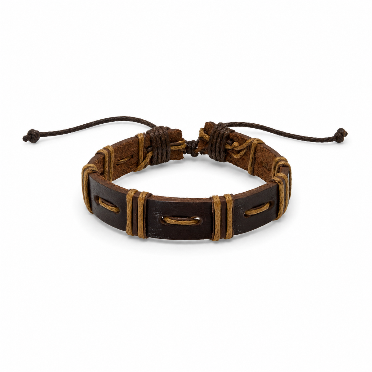 Pulsera caballero ajustable estilo artesanal 🤎