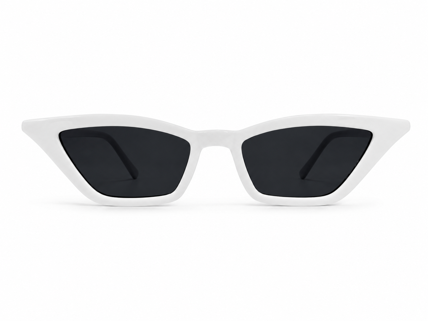 Lentes dama de sol tipo cat eye blancos con mica negra