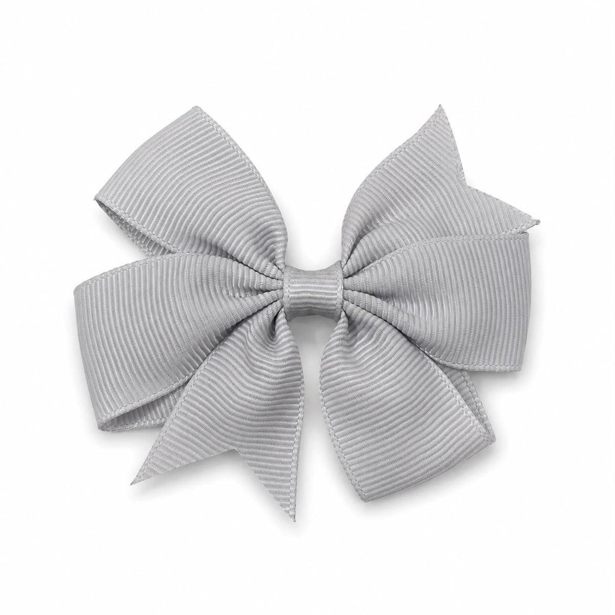 Moño niña gris plata con diseño clásico de doble lazo 🎀🩶