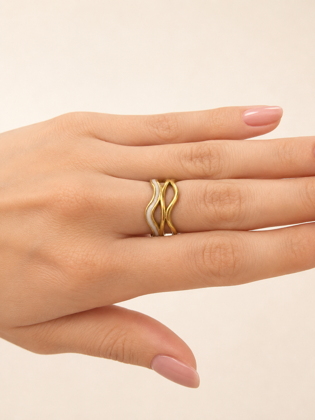 Anillo dama diseño ondas ✨💍